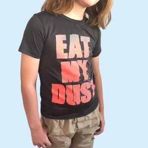 Exersion Boy’s Graphic T-Shirt Gray graphic tee "Eat My Dust" Size 6